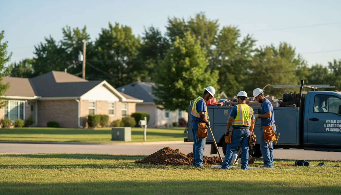 Residential water line and bathroom plumbing service in Guernsey, IA